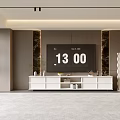 Modern Living Room Interior With TV Wall White Cabinet Green Plants And Light Carpet