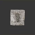 Decorative Speckled Textured Square Fabric On Gray Background With Metal Pieces