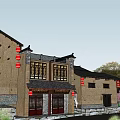Traditional Chinese Homestay Building With Earthen Walls Black Tiled Roofs And Red Lanterns