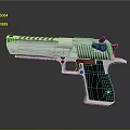 High Quality Silver Metal Pistol With Textured Barrel Black Grip And Tactical Design