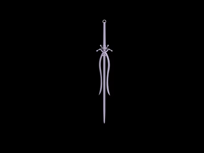 Ornate Traditional Sword With Intricate Handle Design And Slender Sharp Blade 3d model