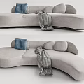 Modern Multiplayer Sofa Fabric Multiplayer Sofa 3d model
