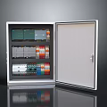 Modern Metal Furniture Cabinet With Open Door And Multiple Internal Modules