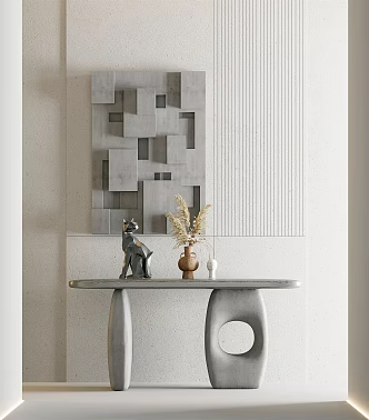 Quite end view table cement end view table 3d model