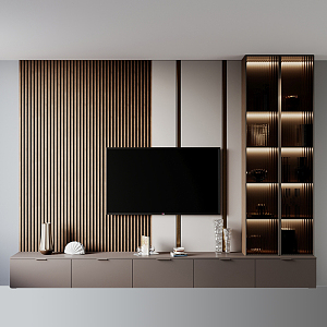 Modern TV background wall TV wall 3d model