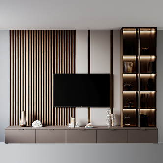 Modern TV background wall TV wall 3d model