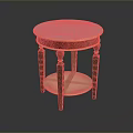 Elegant Round Coffee Table With Blue Tabletop And Wooden Legs Lower Shelf