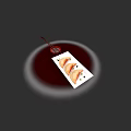 Delicious Dumplings On White Plate With Red Spoon And Light Circle On Black Background