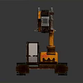Orange Industrial Crawler Construction Vehicle With Extendable Boom And Tracked Undercarriage
