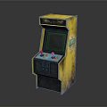 Retro Yellow Arcade Machine With Nostalgic Design For Game Room Decor