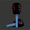 ANK Headphones With Red Blue Design And Microphone Shape Blue Handles
