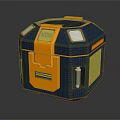 Yellow And Navy Blue Cubical Industrial Device Featuring Display Screen Metal Rod And Gauge