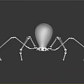 Creative Mechanical Spider With Light Bulb Body And Metal Legs Design 3d model