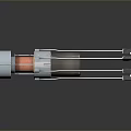 Futuristic Sci Fi Energy Weapon With Metallic Barrel Grip And Orange Core