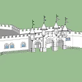 Ancient Architecture With Spires Towers Arched Gateways Decorative Walls And Windows