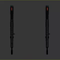 Two Black Assault Rifles With Red Accents Modern Futuristic Tactical Design