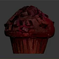 Delicious Red Cupcake Topped With Chocolate Chunks And Smooth Creamy Frosting
