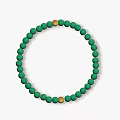 Green Beaded Bracelet With Gold Accent Beads Minimalist Fashion Jewelry Design