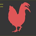 Vibrant Colored Rooster Standing With Red Comb And Colorful Plumage On Gray Background