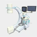 Mobile C arm X ray Machine With Dual Monitors For Medical Imaging Diagnostics 3d model