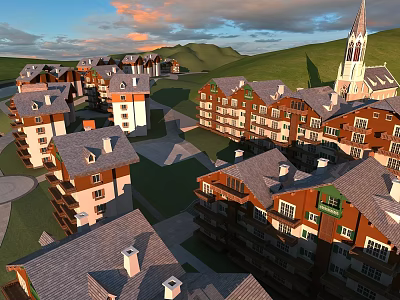 European residential residential 3d model