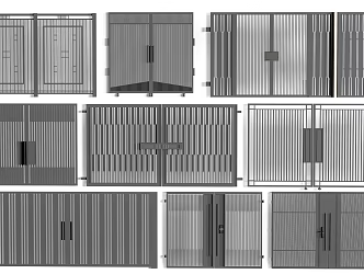 Modern wrought iron gate patio gate courtyard gate villa gate iron gate 3d model