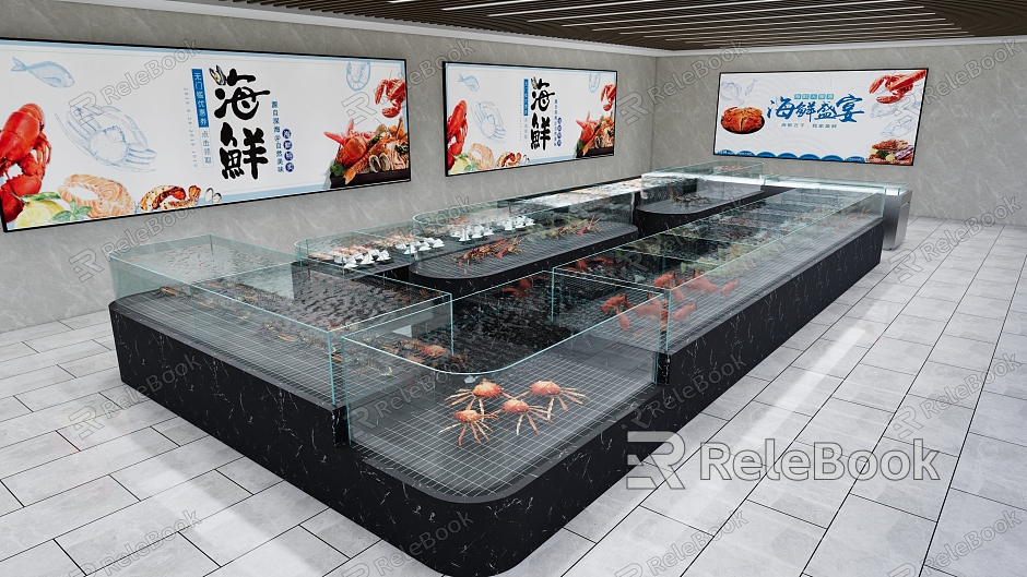 Restaurant Seafood Pool Hotel Seafood Pool renderings model