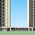 Modern High Rise Twin Residential Towers With Connected Structure And Balcony Design