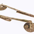 Natural Rustic Wood Pieces With Stone Bases For Decorative