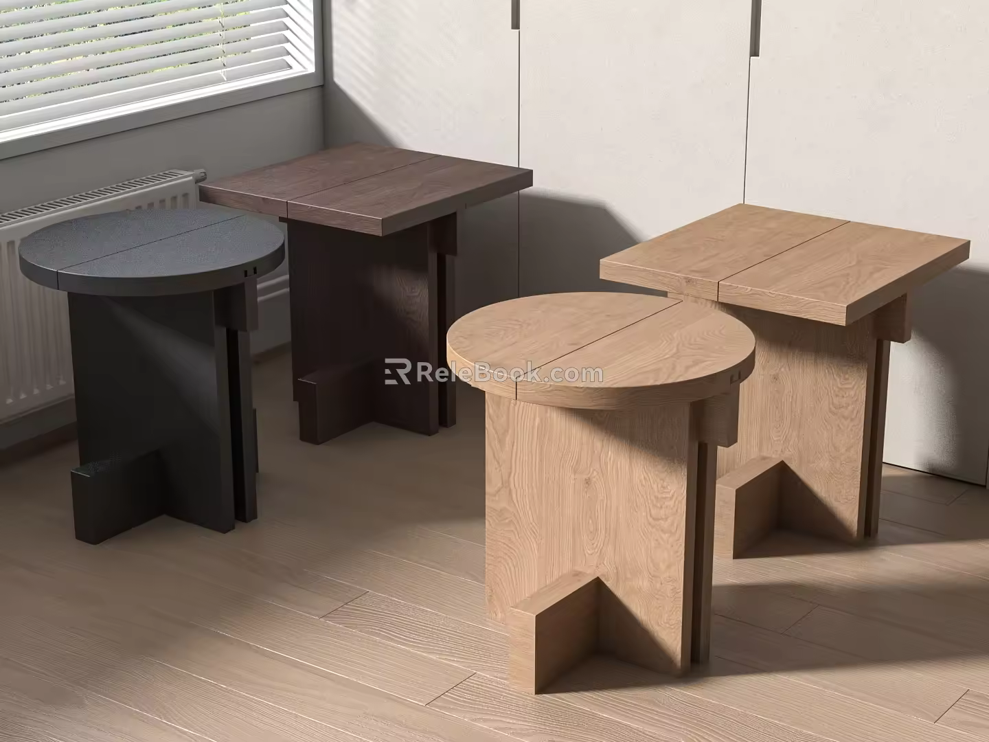 Quiet raw wood side a few wood side a few round side a few wood side a few corner a few round a few 3d model