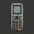Vintage Electronic Device Mobile Phone With Worn Out Design Keypad Buttons And Screen