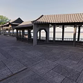 Traditional Chinese Courtyard Building With Circular Ground Pattern And Classic Design 3d model