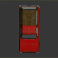 Vintage Red SUV With Brown Roof And Off Road Tires Design
