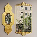 European style metal frame mirror 3d model