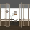 Silent glass partition 3d model