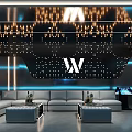Modern Dark Toned Bar Interior With Stylish Counter Seating And Ambient Lighting