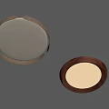 Wooden Framed Circular Decorative Plates In Two Sizes With Light Surfaces 3d model