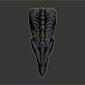 Game and Movie Character 3D Dragon Head Model With Blue Scales Red Eyes Open Mouth