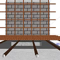 Connecting structure of pile and inclined basement foundation slab 3d model