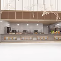 Modern Commercial Kitchen Interior With Workstations And Display Appliances 3d model