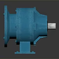 Blue Industrial Circular Mechanical Component With Central Hole And Stable Base 3d model