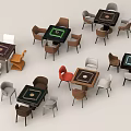 Various Design Entertainment Tables With Colorful Chairs For Casual Spaces