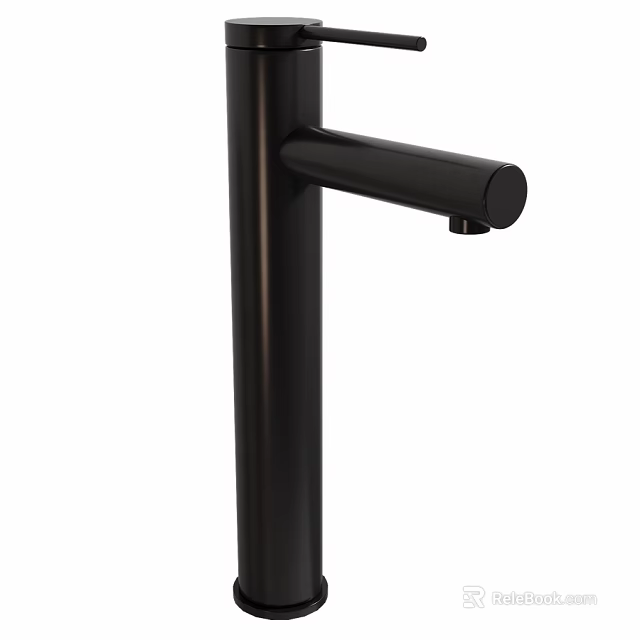 Modern Sleek Black Faucet With Single Handle Design For Kitchen Use 3d model 