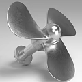 Marine Metal Propeller With Blades Shaft And Central Sphere Design