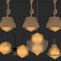 Nordic Chandelier Editor-in-Chief Chandelier Art Chandelier Rattan Chandelier 3d model