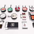 Various Brand Commercial Billboards With Fast Food And Business Logos