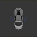 Silver Modern Sports Car with Blue Streamer Accents and Sleek Aerodynamic Design