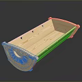 Wooden Tray With Natural Wood Material Carved Details And Raised Base For Home Living Storage