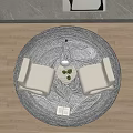 Modern Casual Sofa Combination Round Carpet 3d model