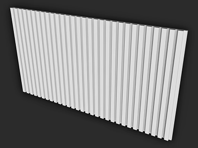 White Vertical Striped Decorative Wall Panel For Modern Home Interior Design 3d model